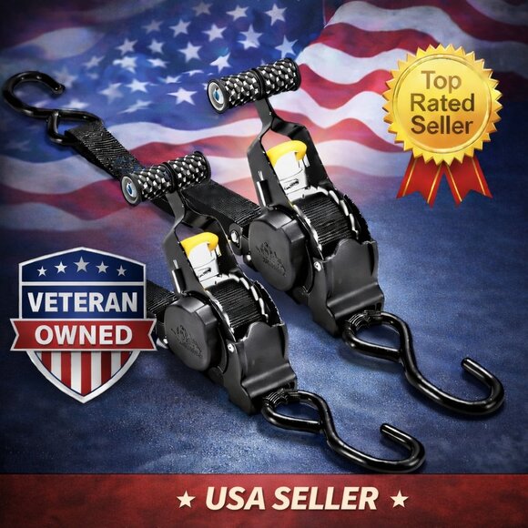 Other - Heavy Duty Retractable Ratchet Straps (2-Pack) – Truck, Trailer and Garage Tool